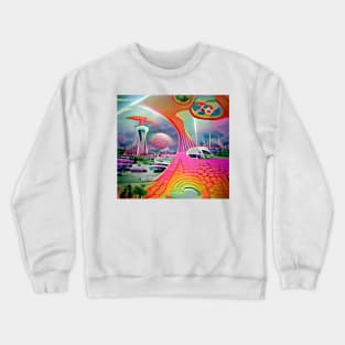 Psychedelic Futuristic Landscape Crewneck Sweatshirt